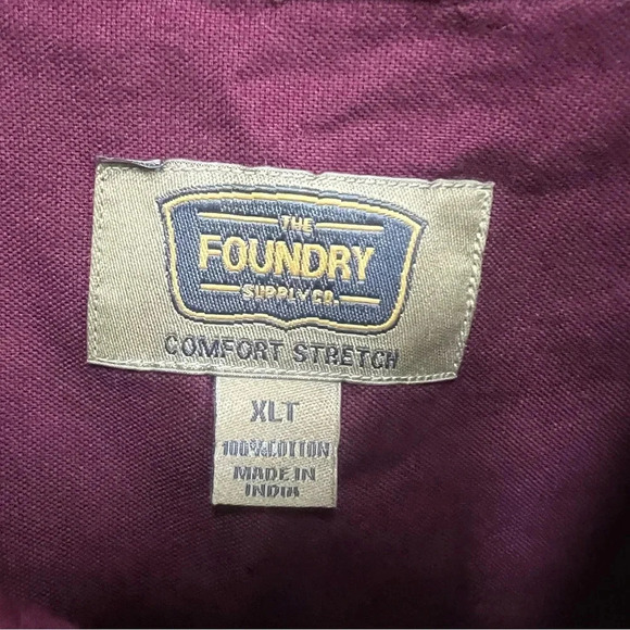 The Foundry Supply Co. button down casual shirt in burgundy size XLT - Picture 3 of 6